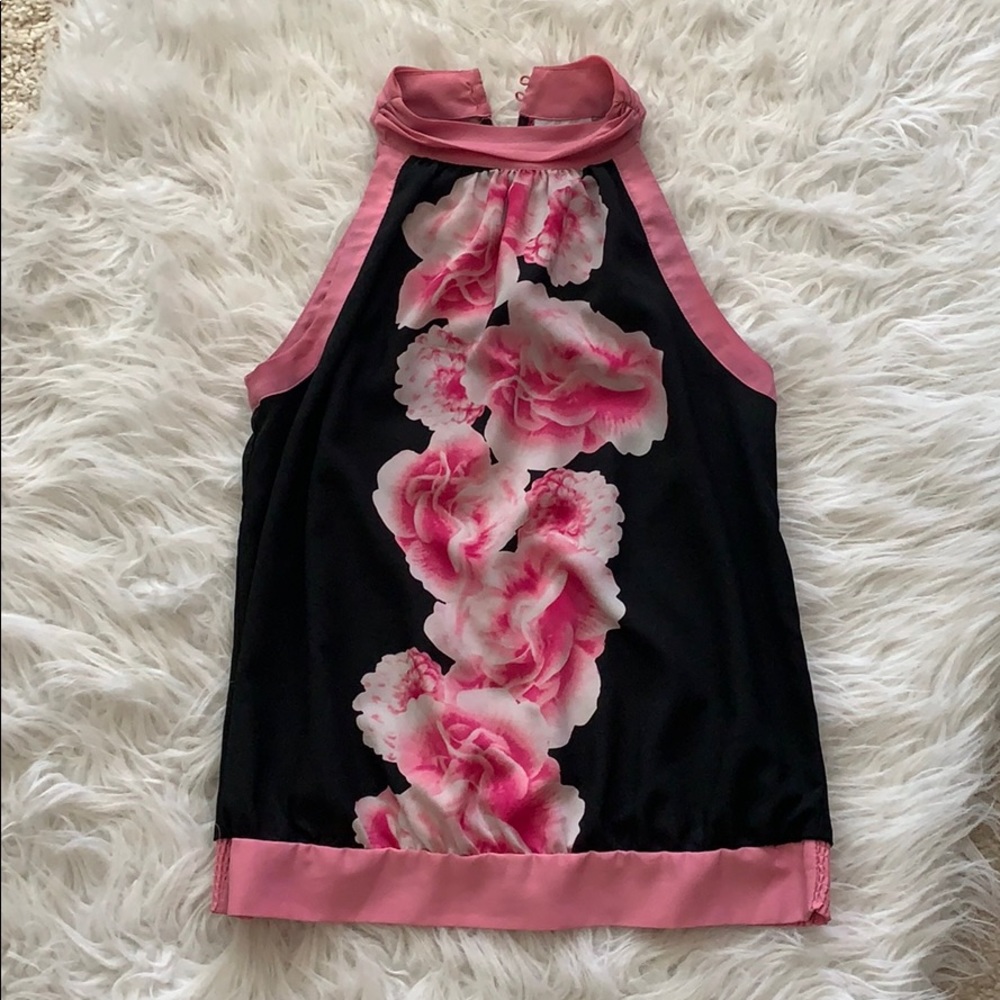 Floral turtleneck blouse